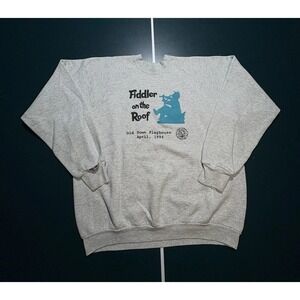 Vintage 90s Fiddler on the Roof Crewneck‎ Sweatshirt XL Musical Theatre Raglan